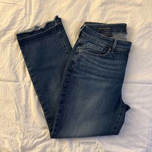 NYDJ Marilyn Straight Lift Tuck Jeans Raw Hem Size 8